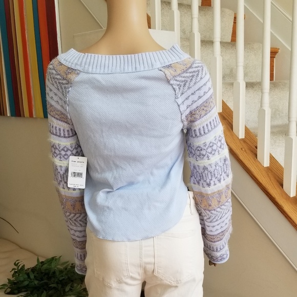 💚Free People Fairground Striped-Sleeve Thermal XS - Picture 3 of 7